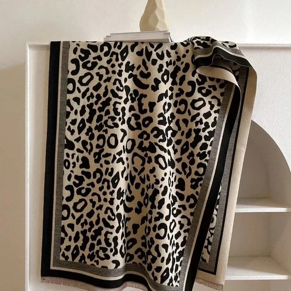 Multicolor Casual Women's Boho Double-Sided Leopard Print Jacquard Imitation Cas
